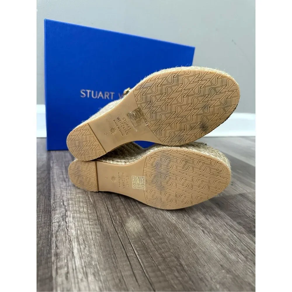 STUART WEITZMAN Nudistcurve Metallic Espadrille Wedge Sandals - Picture 12 of 12